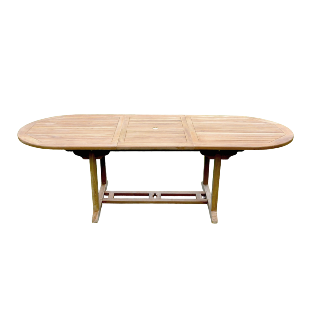 Table de jardin extensible 10 places en teck brut kajang