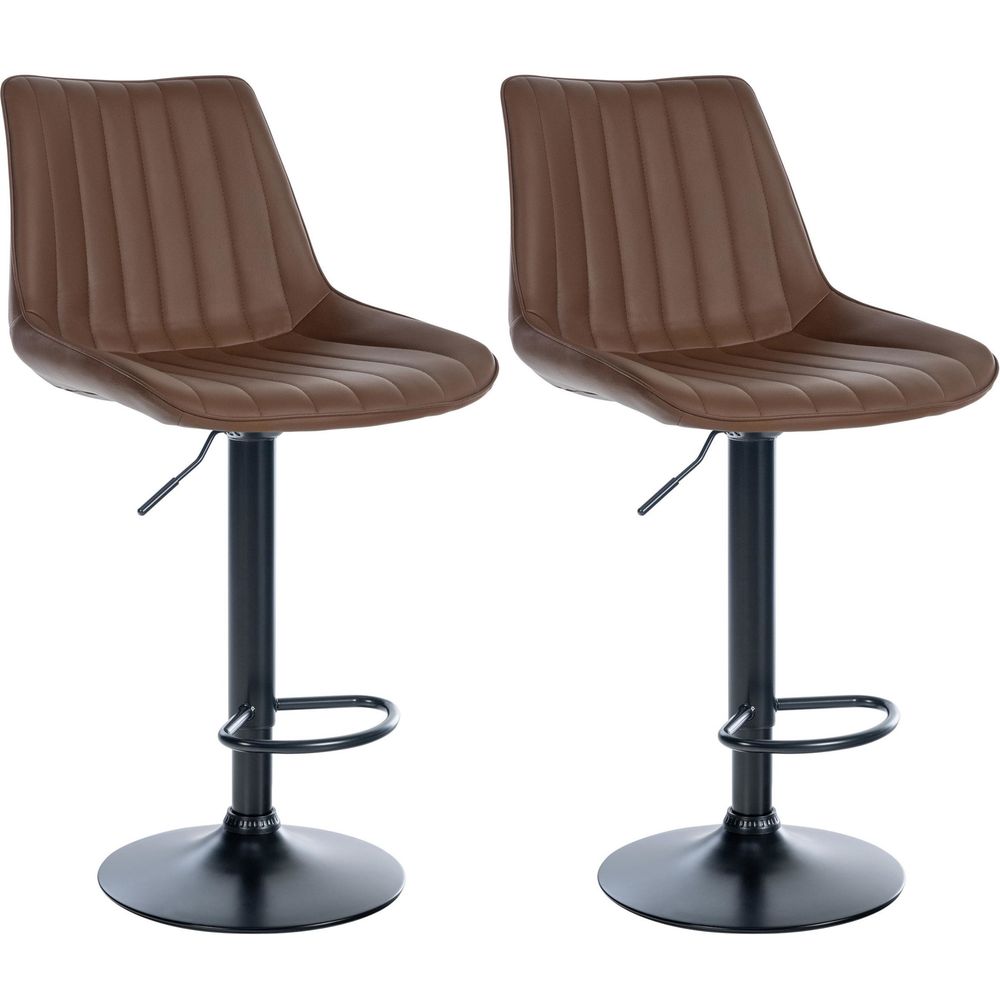 Lot de 2 tabourets de bar toni simili cuir noir
