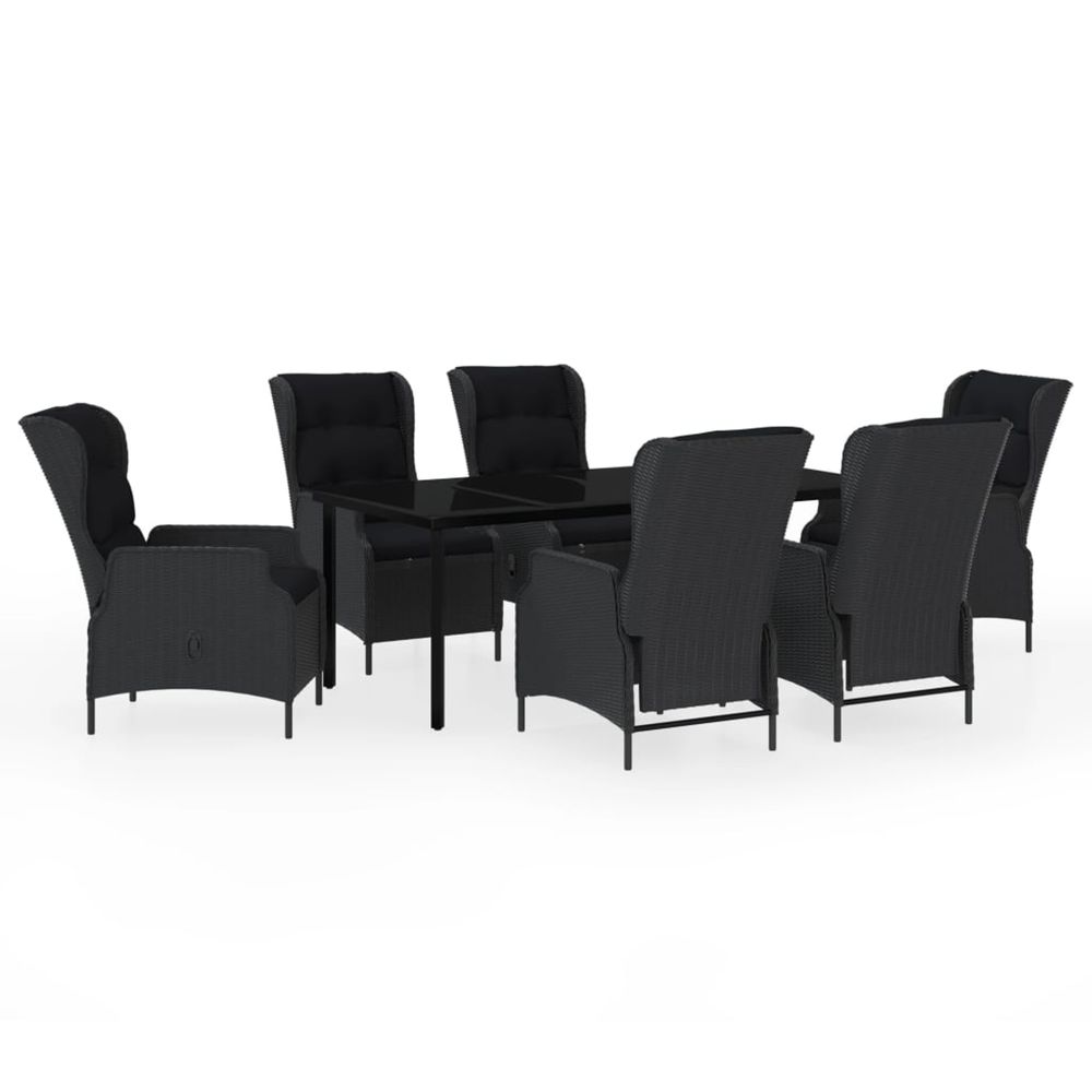 Ensemble à manger de jardin 7 pcs gris foncé