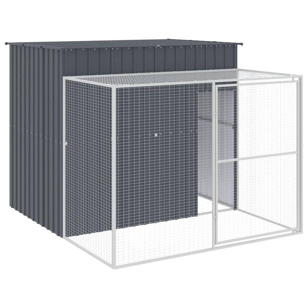 Niche pour chien avec cour anthracite 214x253x181 cm