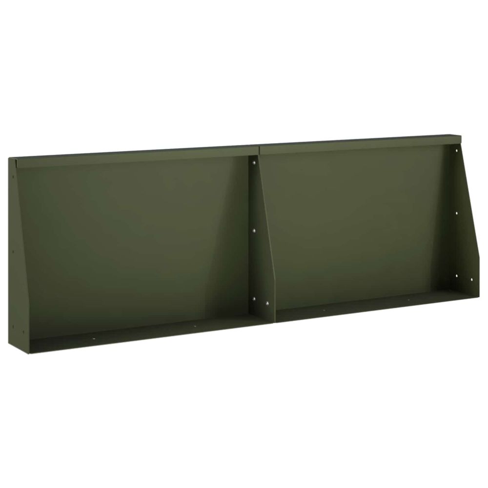 Mur de soutènement 2 pc 60 x 12 x 40 cm acier vert olive