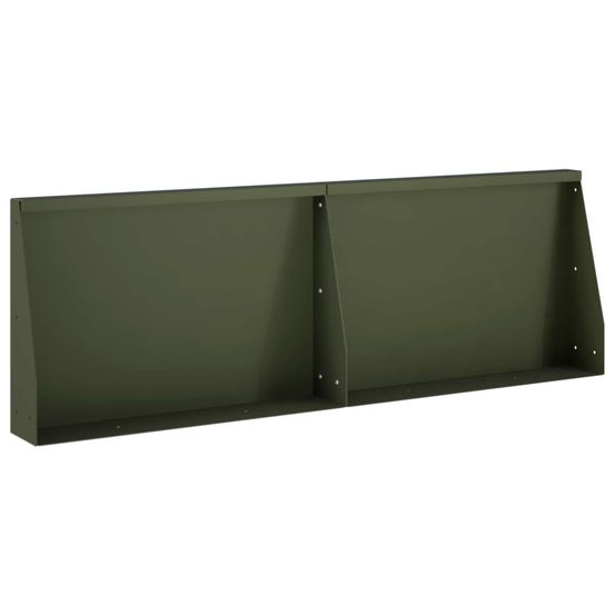 Mur de soutènement 2 pc 60 x 12 x 40 cm acier vert olive