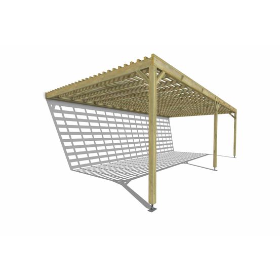 Pergola bois • 8m x 4m • adossée • sens profondeur • lattage bois • livraison comprise