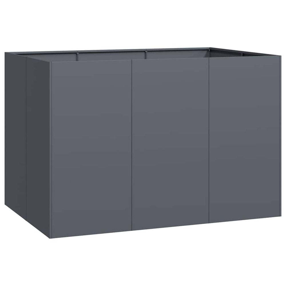 Jardinière d'extérieur anthracite 120x80x80 cm acier