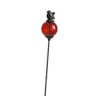 Tuteur boule oiseau rouge queue haute 10x117cm