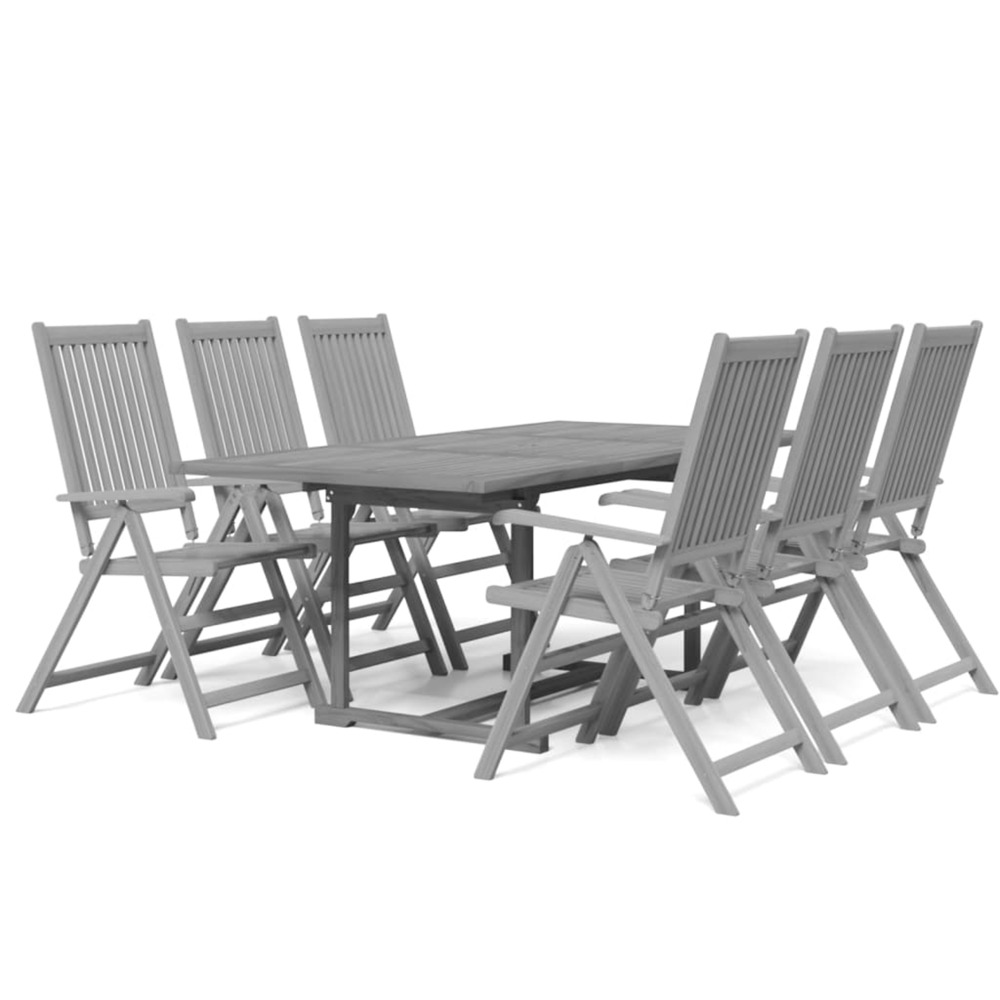 Ensemble à manger de jardin 7 pcs bois d'acacia massif