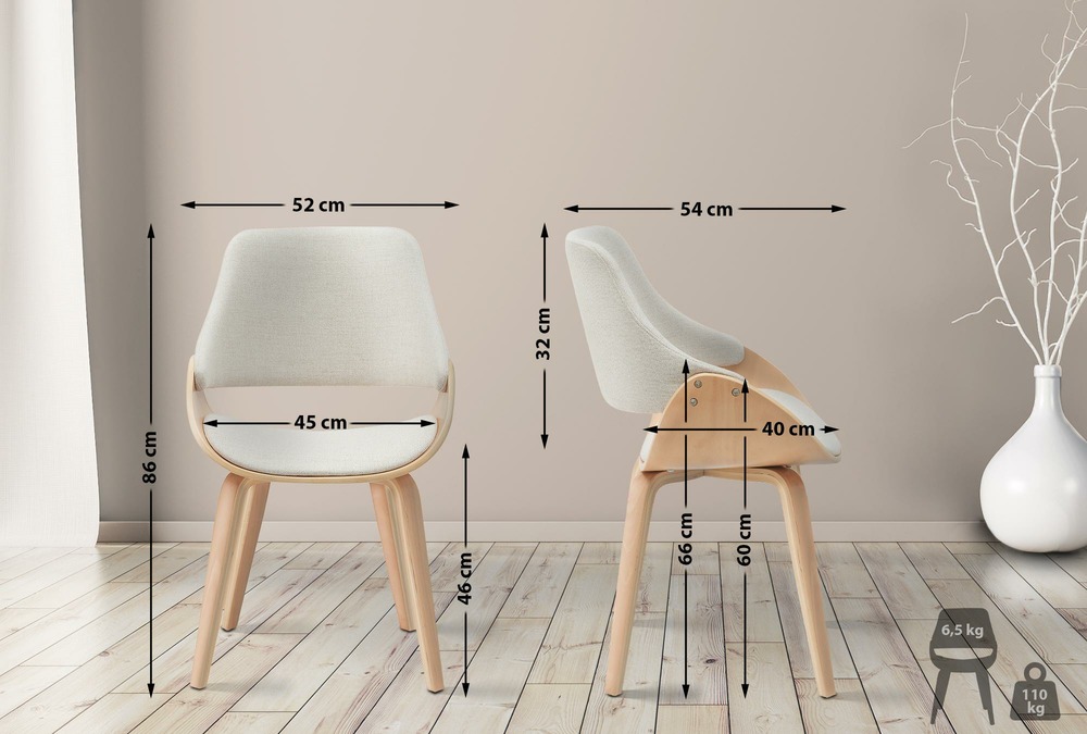 Chaise de salle à manger tissu vangale