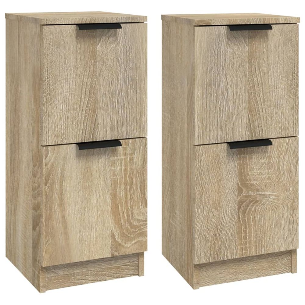 Buffets 2 pcs chêne sonoma 30x30x70 cm bois d'ingénierie