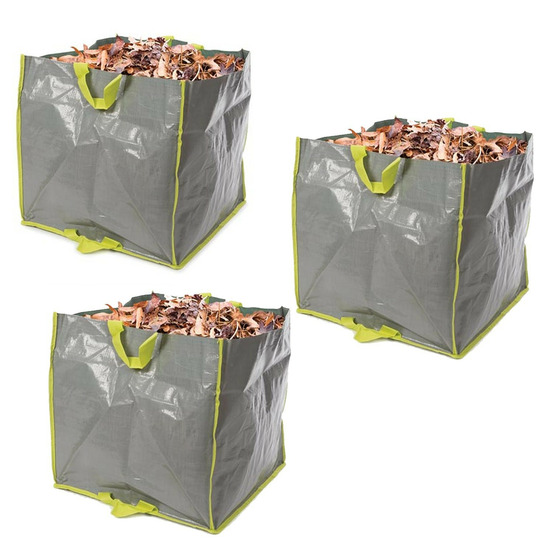 Lot de 3 sacs de jardin multifonctions - polypropylène - 100 l