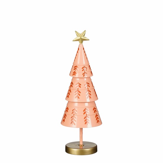 Mica décorations décoration sapin de noël - h40 x ø13 cm - fer - rose