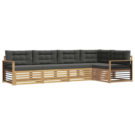 Ensemble de canapés d'extérieur 6 pc blanc et anthracite