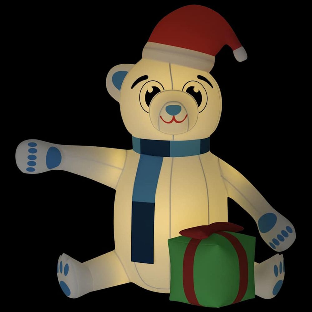 Ourson en peluche gonflable de noël avec led 240 cm