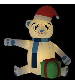 Ourson en peluche gonflable de noël avec led 240 cm