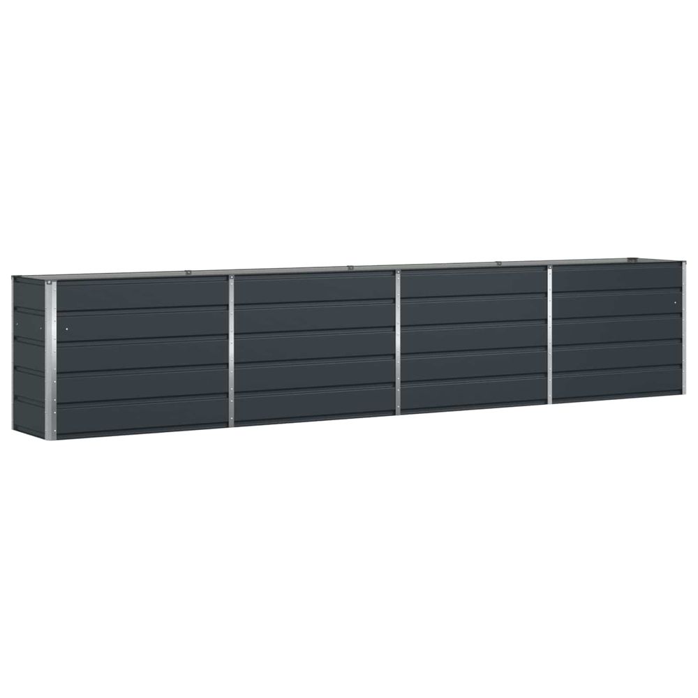 Jardinière anthracite 385 x 50 x 75 cm acier galvanisé