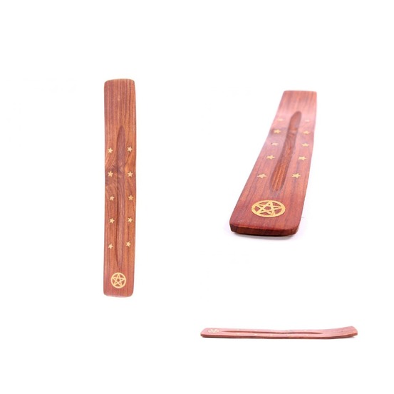 Attrape cendres pentagramme & étoiles bois de shesham