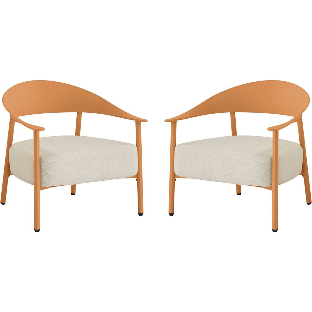 Lot de 2 fauteuils de jardin en plastique et métal 