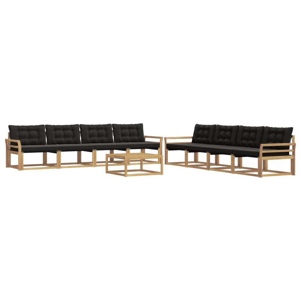 Ensemble de canapés d'extérieur 9 pc blanc et noir