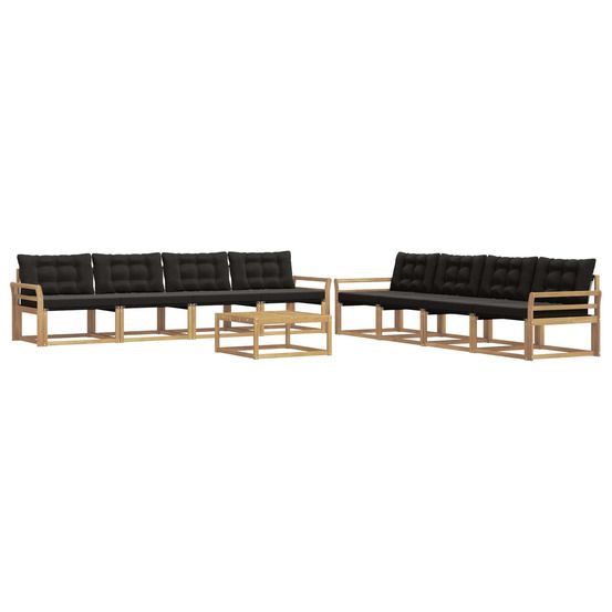 Ensemble de canapés d'extérieur 9 pc blanc et noir