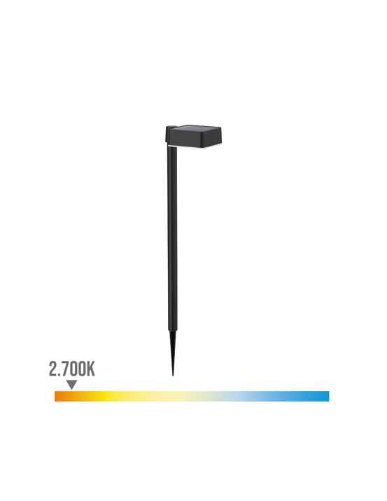 Piédestal solaire carré, ip 44 1.5w, 200im 2700k, lumière chaude, dimensions : 10.5x13.5x54cm. Philips