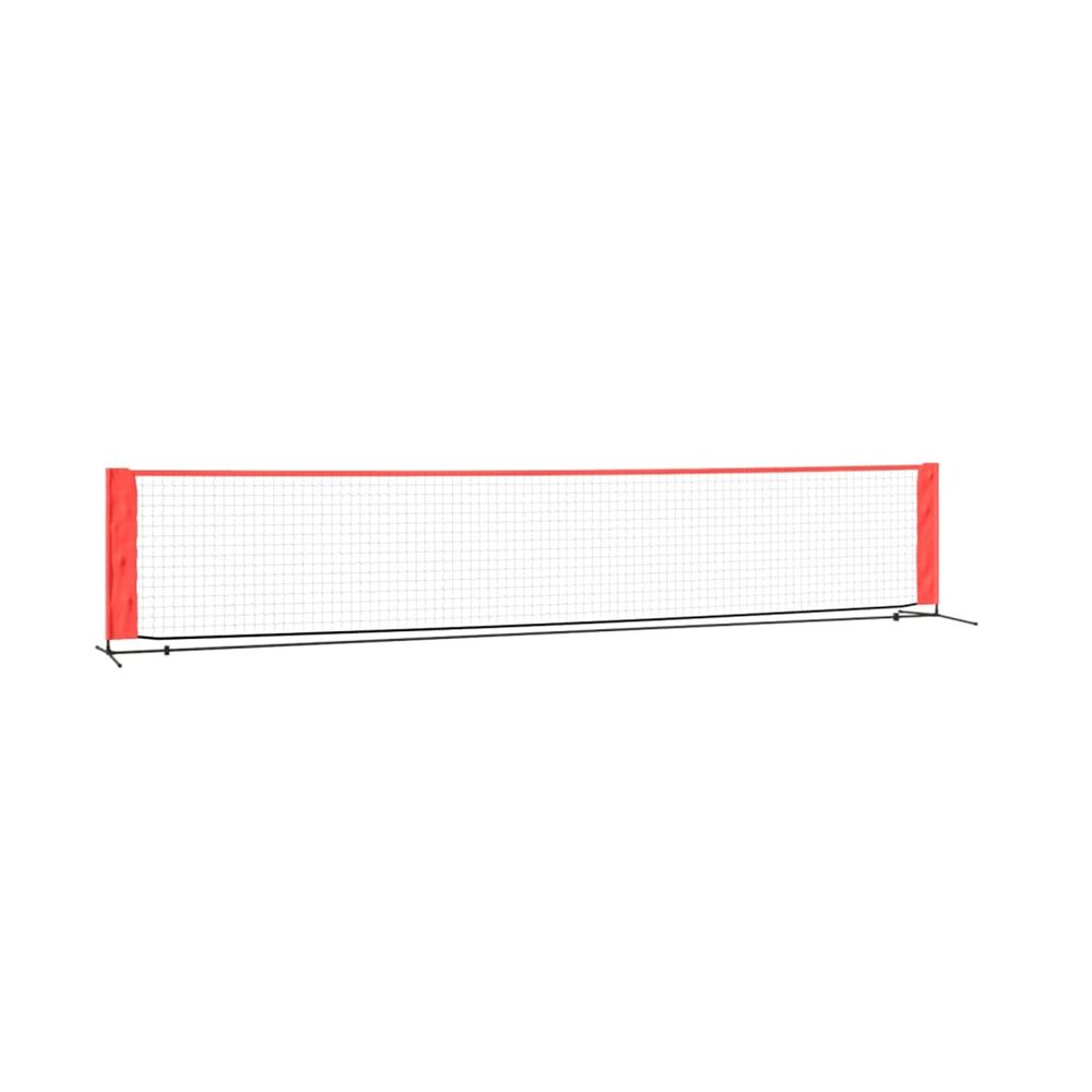Filet de tennis noir et rouge 500x100x87 cm polyester