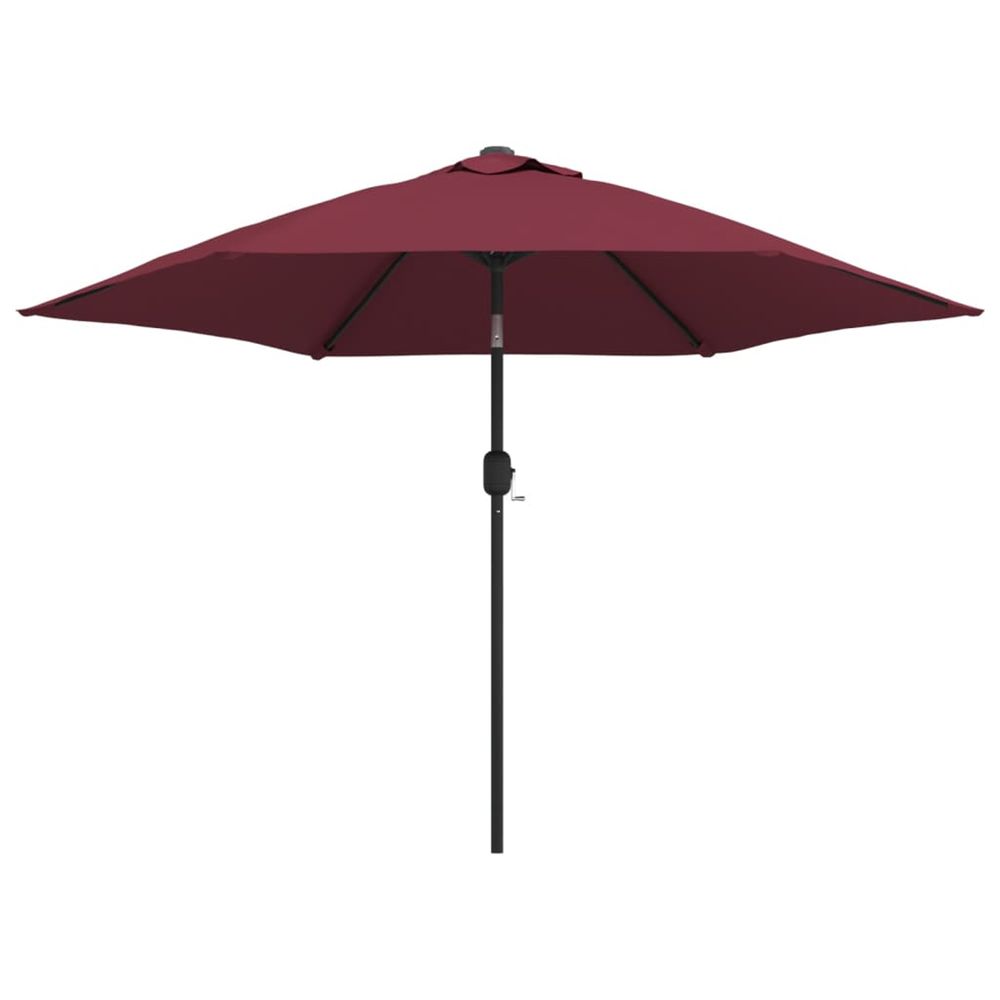 Parasol de jardin avec mât en métal rouge bordeaux 300 cm