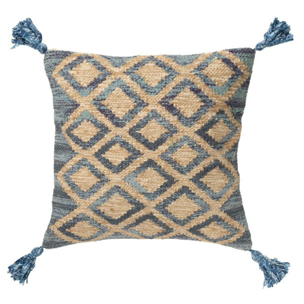 Coussin déco en jute 
