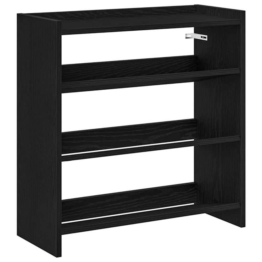 Étagère à chaussures noir 60x25x62 cm bois d'ingénierie