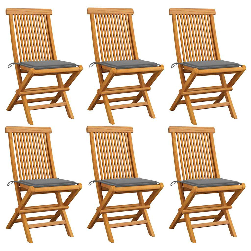 Chaises de jardin avec coussins gris 6