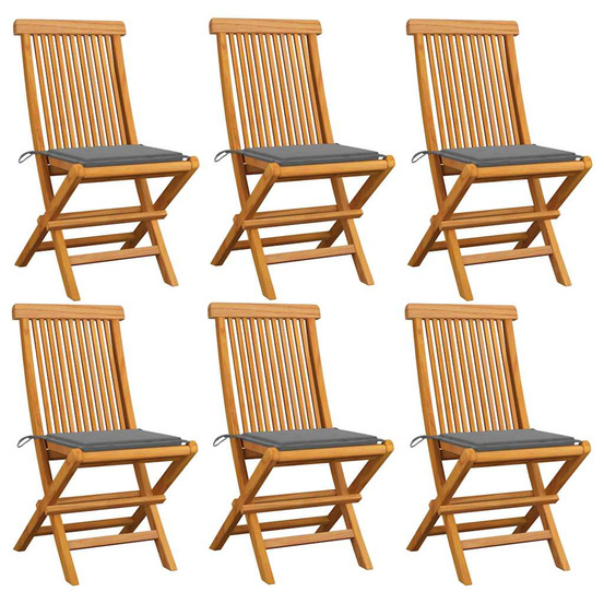 Chaises de jardin avec coussins gris 6
