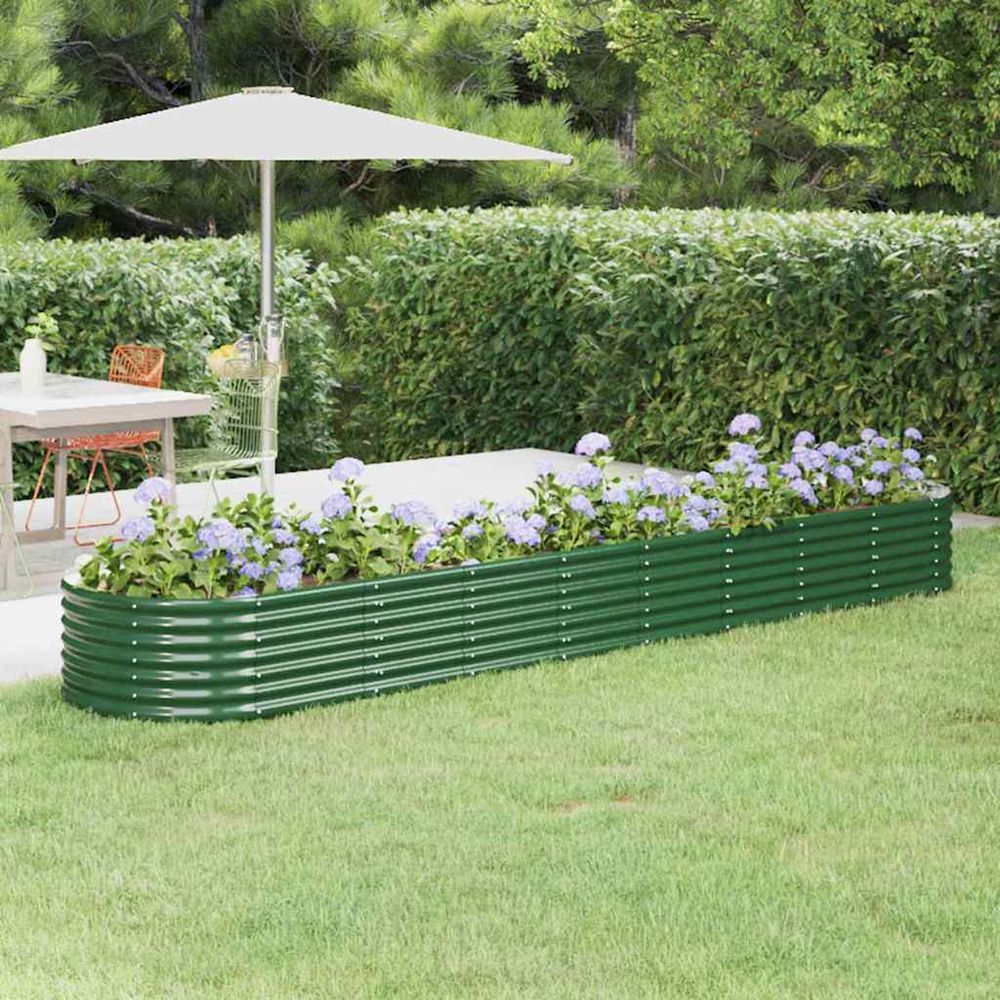 Potager surélevée acier galvanisé jardin vert 368x80x36 cm