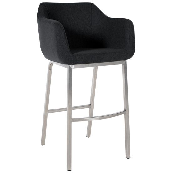 Tabouret de bar monea e en feutre anthracite