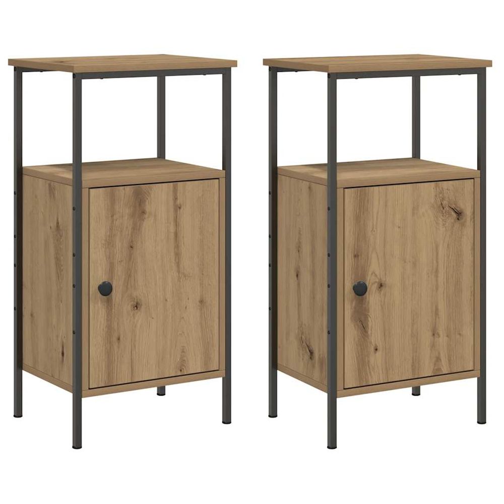 Tables de chevet 2 pcs chêne artisanal bois d'ingénierie