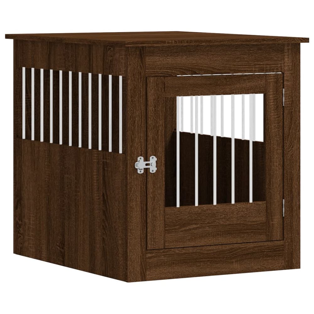 Meuble de cage pour chiens chêne marron 64,5x80x71 cm