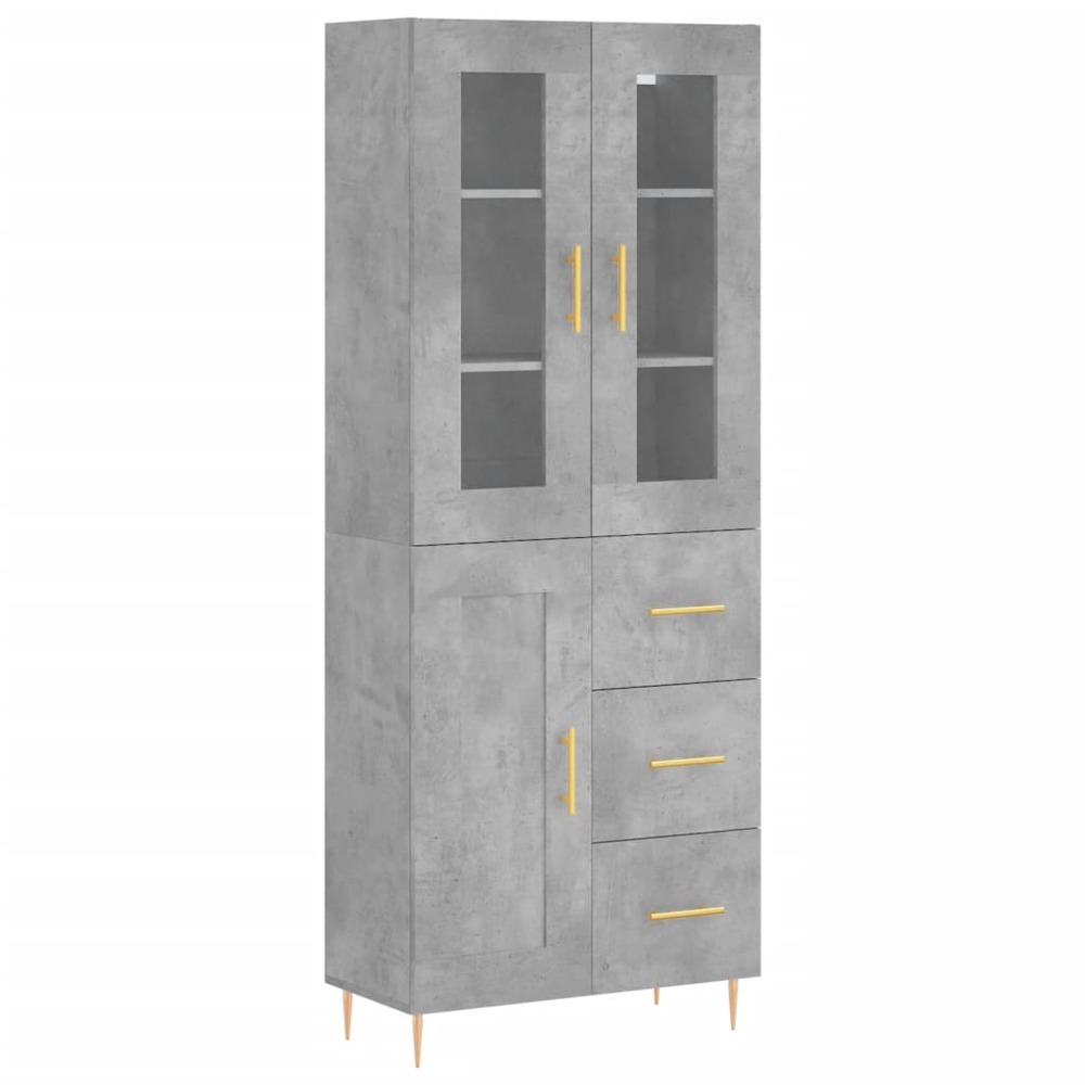 Buffet bahut commode armoire meuble de rangement organisateur cuisine salle de séjour salon haut 69,5 x 34 x 180 cm bois d'in