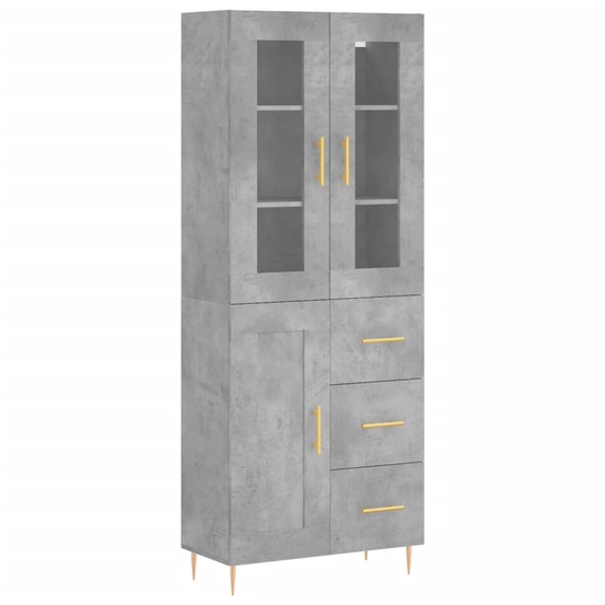 Buffet bahut commode armoire meuble de rangement organisateur cuisine salle de séjour salon haut 69,5 x 34 x 180 cm bois d'in