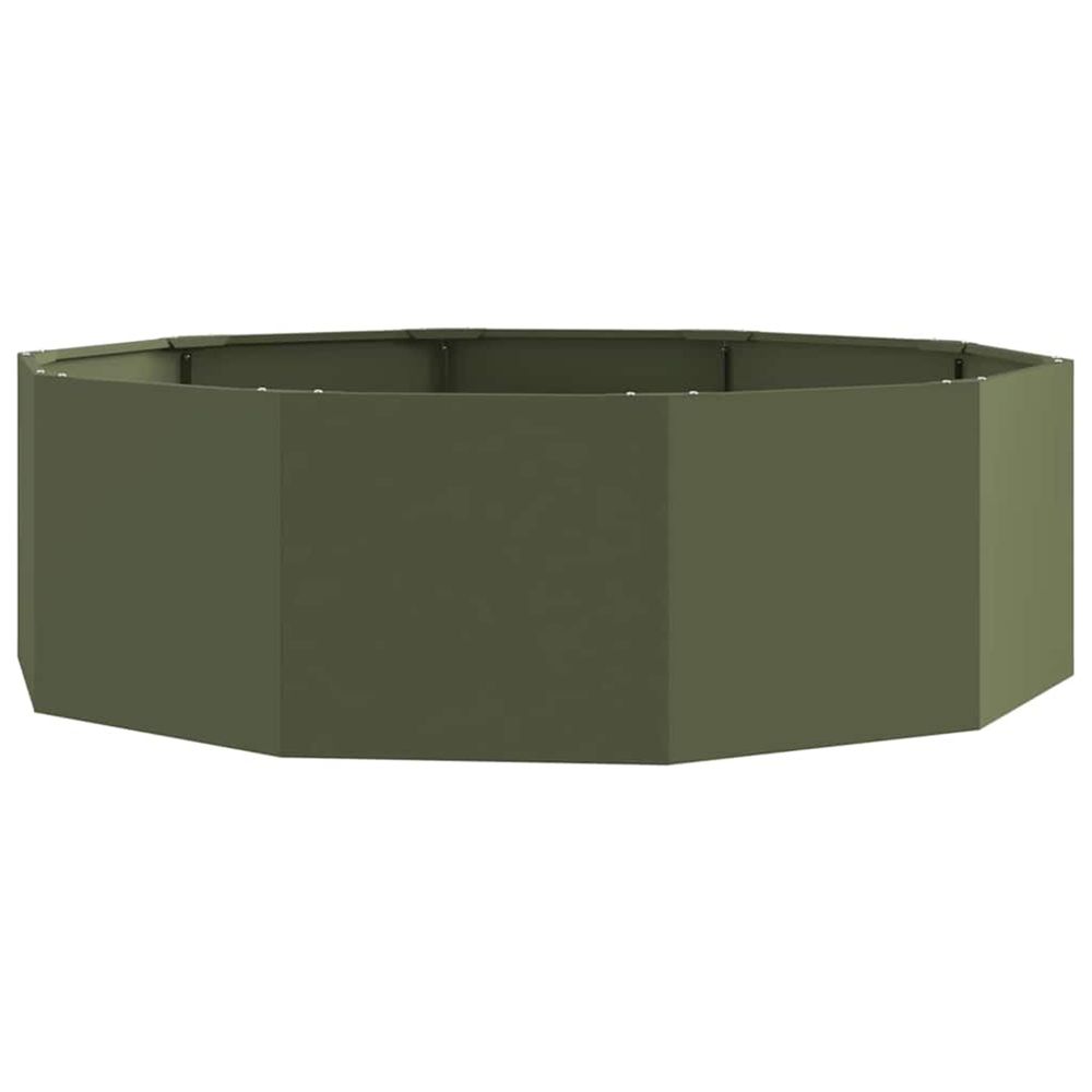 Jardinière d'extérieur vert olive 120 x 120 x 35 cm acier