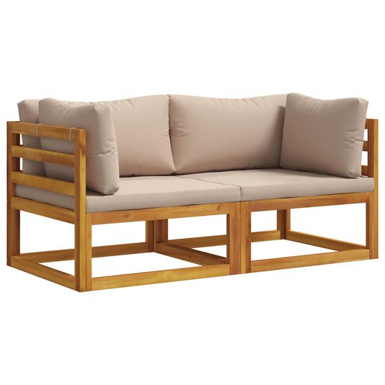Canapé d'angle avec coussins 2 pc 2 place bois d'acacia massif