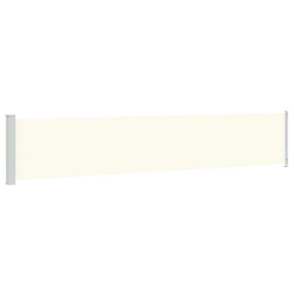 Auvent latéral rétractable de patio 117x614 cm crème