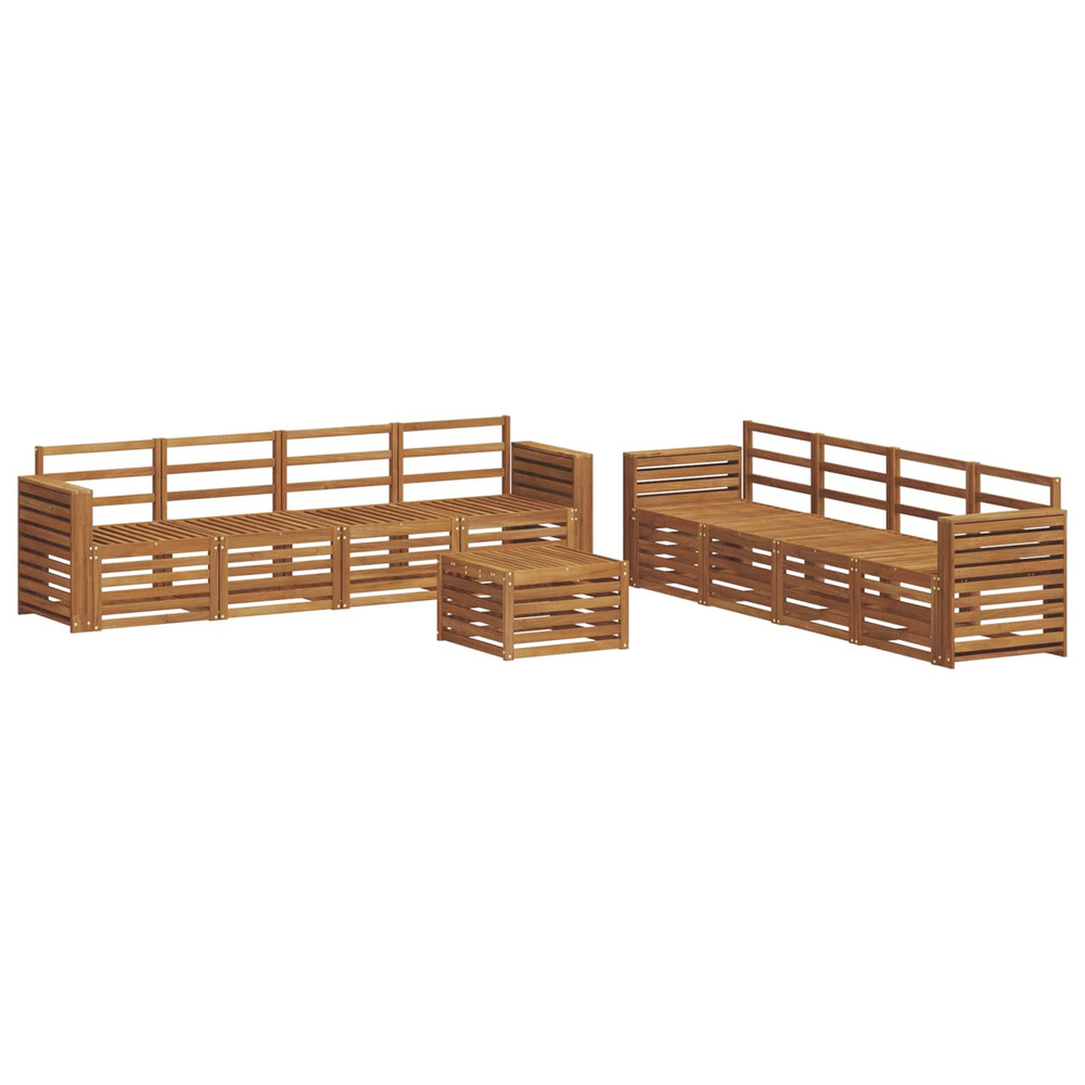 Ensembles de canapés 9 pcs naturel bois d'acacia massif