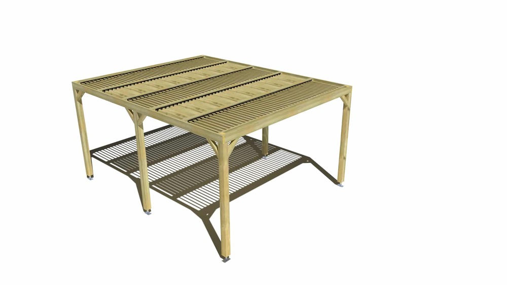 Pergola bois • 4m x 5m • indépendante • sens largeur • lames orientables bioclimatiques incluses • livraison comprise