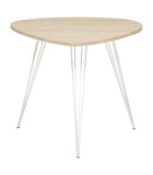 Table d'appoint en bois et pieds en métal blanc 69 x 54 x h 60 cm