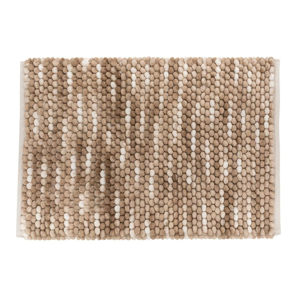 5five - tapis de bain boule en coton beige 75x50cm