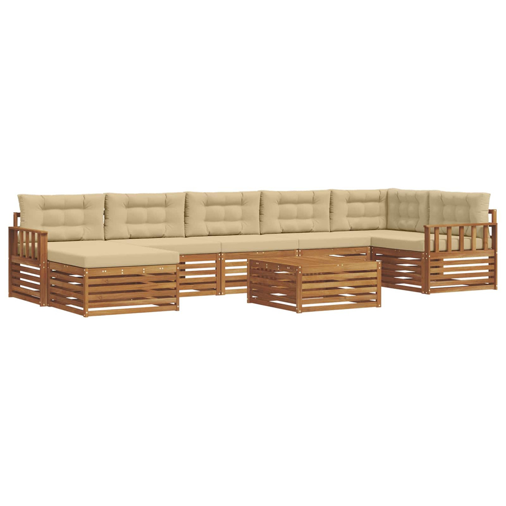 Ensembles de canapés avec coussin 8 pcs naturel et beige