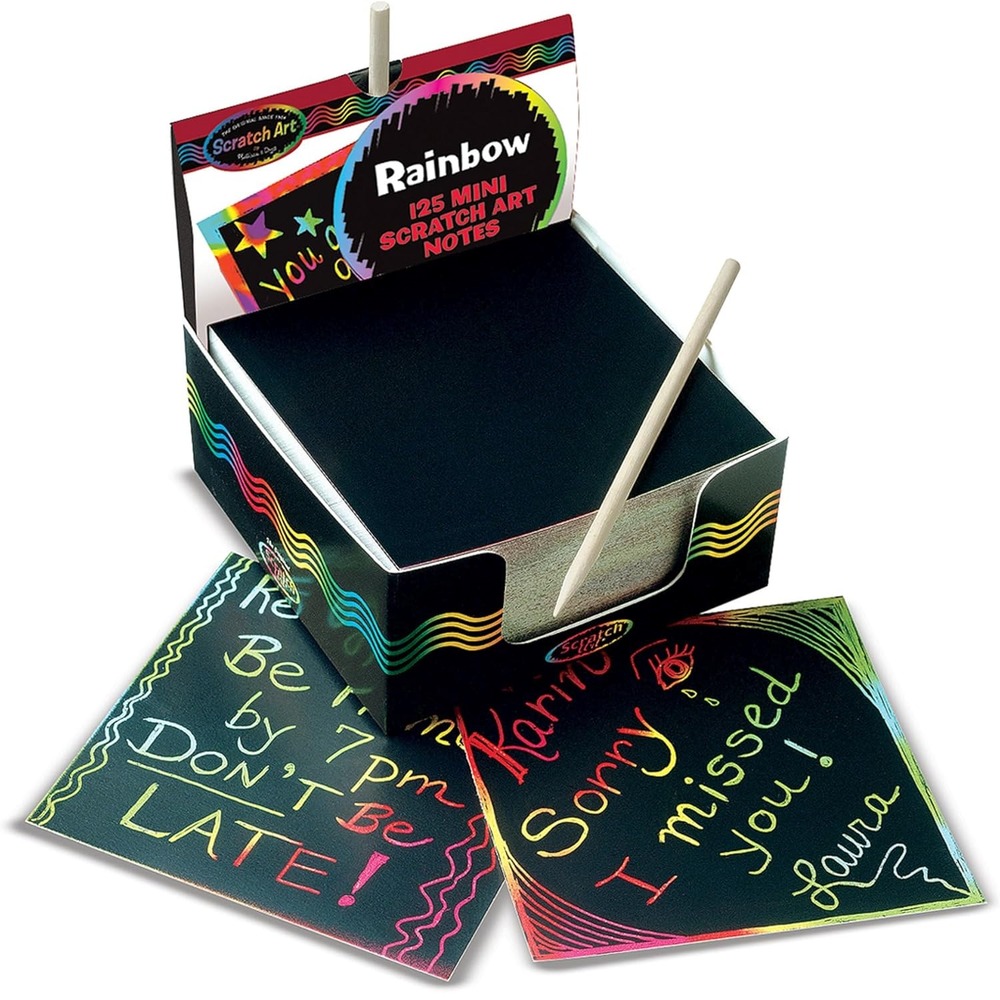 Boîte de mini-notes arc-en-ciel scratch art®