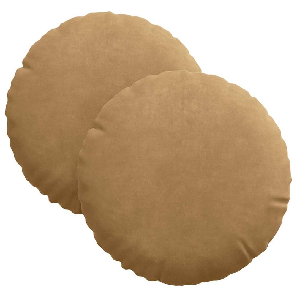 Coussins de siège 2 pc velours marron ø30 x 13 cm