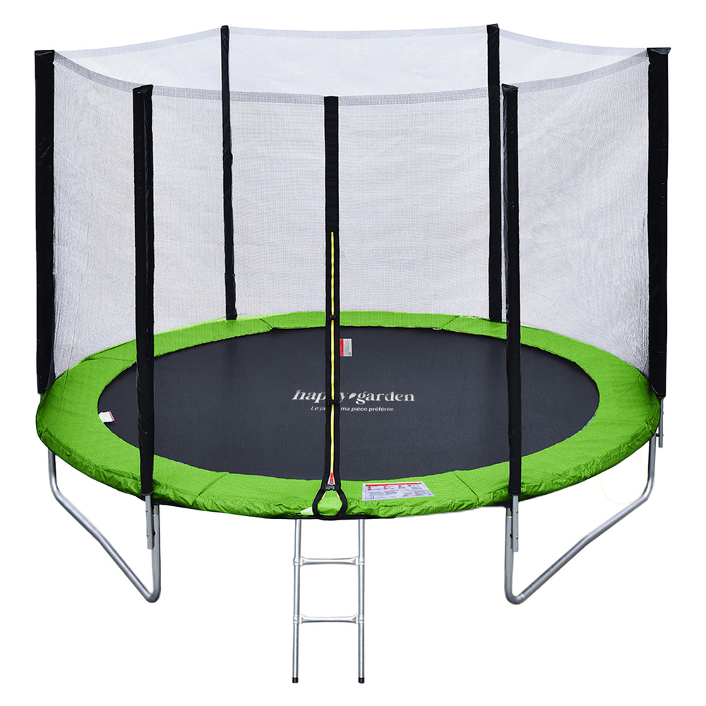 Trampoline 245cm réversible vert/bleu canberra + échelle, bâche et kit d'ancrage