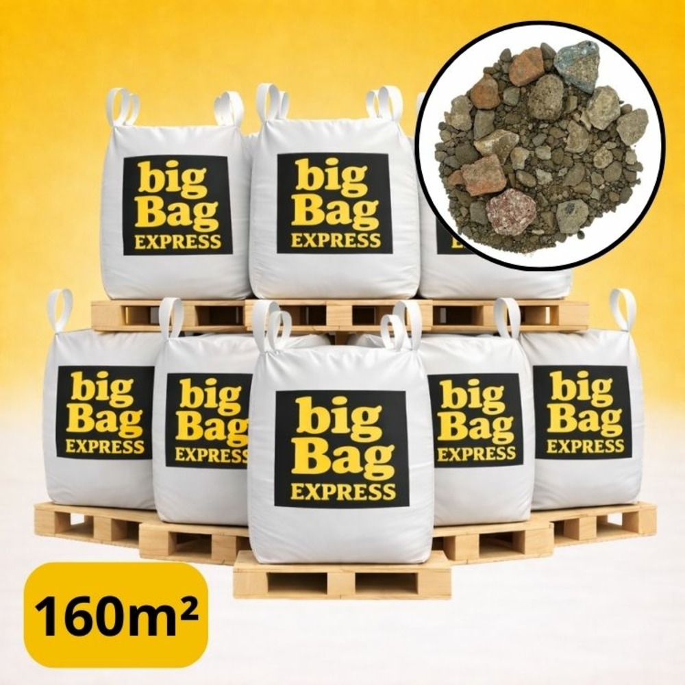 Pack 8 x big bag de +/- 1,5t gnt ou tout-venant recyclé ø 0/20 c - livraison premium
