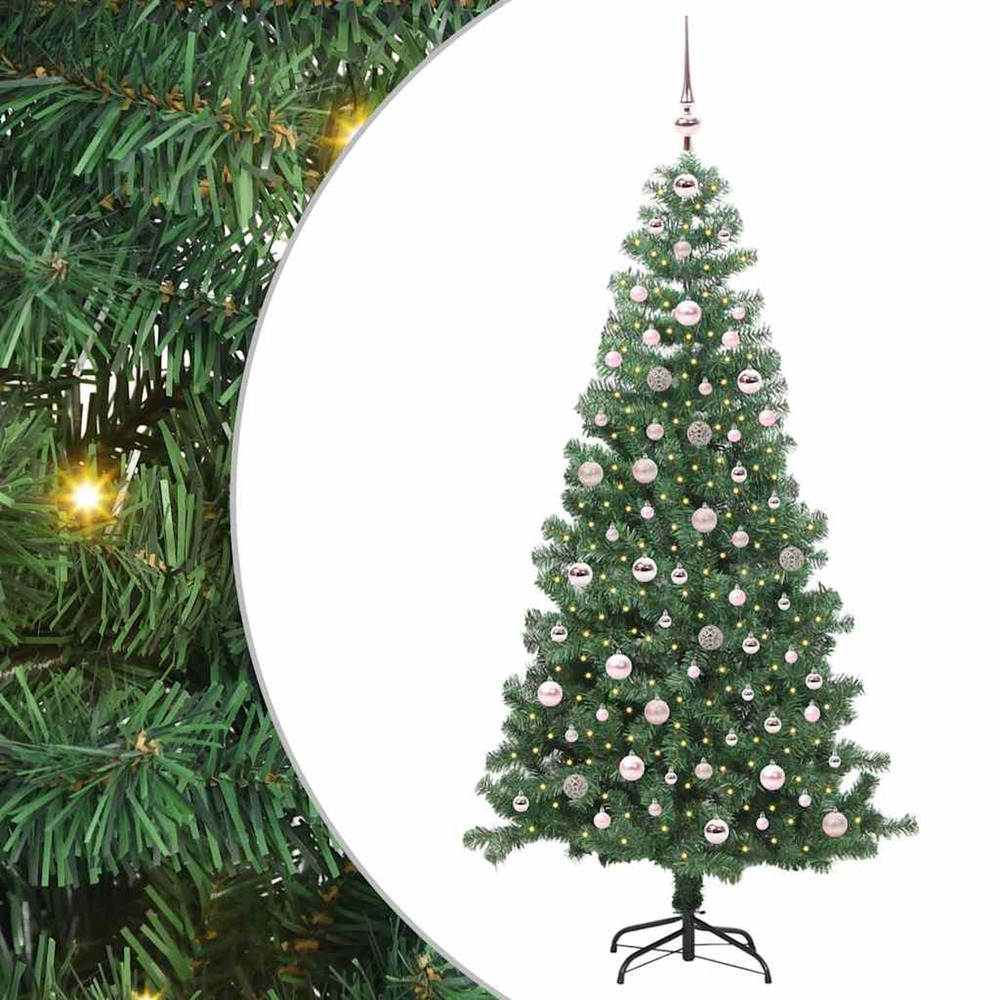 Sapin de noël avec 300 led avec support vert 240 cm pvc