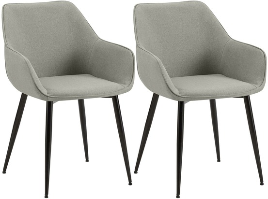 Lot de 2 chaises de salle à manger tissu vessa