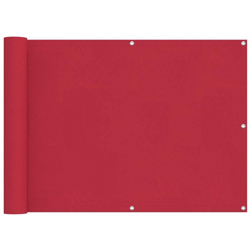Écran de balcon 75 x 200 cm tissu oxford rectangulaire rouge